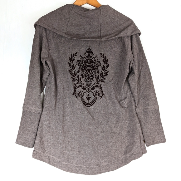 SOFT SURROUNDINGS cowl neck damask tan sweater - Picture 1 of 12